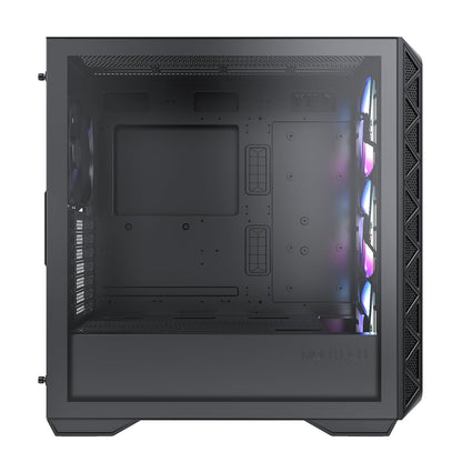 Montech AIR 903 MAX, E-ATX Mid Tower Case, alto flujo de aire, 3 x 140 mm ARGB PWM y 1 x 140 mm PWM ventiladores preinstalados, panel lateral de vidrio templado, malla frontal, tipo C, soporte 4090 GPU, negro