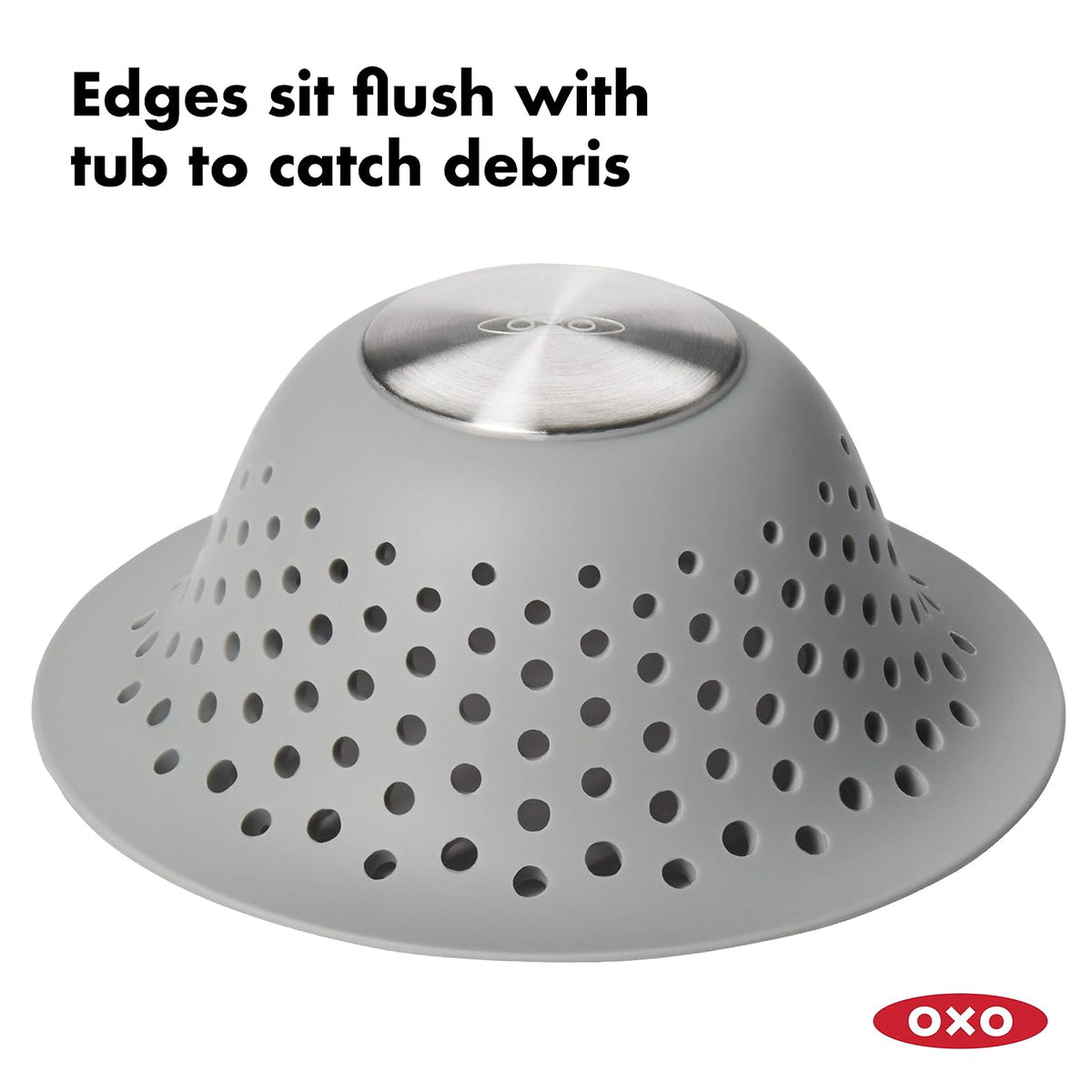 OXO Good Grips - Protector de Drenaje de Silicona para Ducha y Tina, colector de Drenaje de Cabello