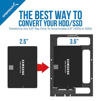 Sabrent Kit de Montaje de convertidor de bahía SATA de 3,5 Pulgadas SSD y SATA de Disco Duro a Escritorio (BK-PCBS)