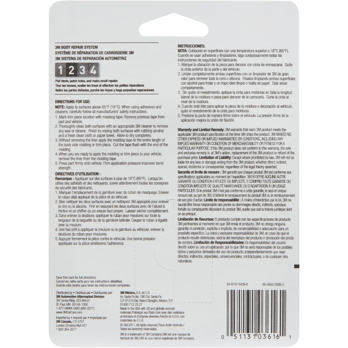 3M - Cinta de moldeo de superresistencia, 03616, 7/8" x 15 pies, 1 rollo
