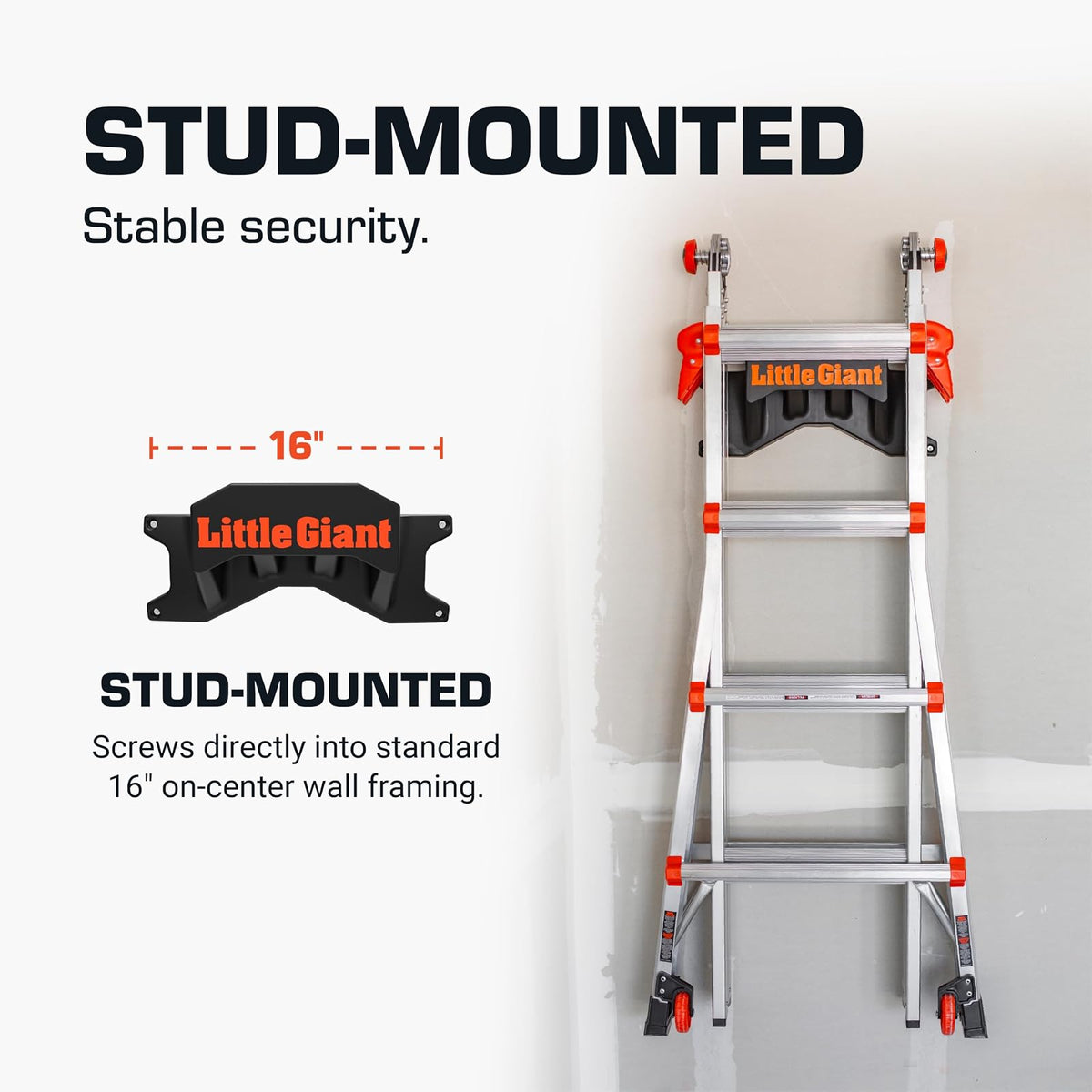 Little Giant Ladders, soporte para escalera, accesorio para escalera, plástico, negro/naranja, (15097)