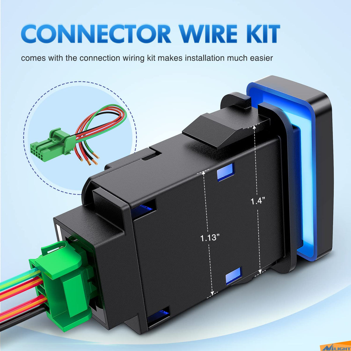 Nilight Interruptor de Botón Luces Zombi 12V con Kit Cable Conector