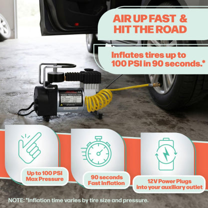 RAD Sportz - Bomba de Aire eléctrica de Emergencia de 12 voltios con Calibre Altamente preciso para , Automóviles, Camiones o colchones de Aire