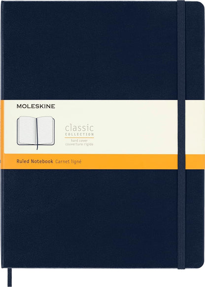 Moleskine Libreta Clásica Extra Grande Azul Zafiro, Pasta Dura - Rayas - Azul