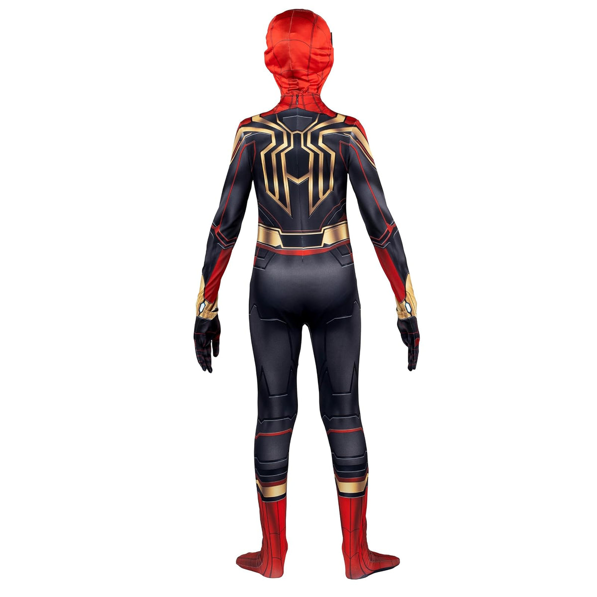Marvel - Disfraz de Zentai de lujo oficial de Spider-Man integrado – Spandex elástico de dos vías de lujo con cremalleras invisibles y aberturas de muñeca para mayor comodidad (XL) Multi