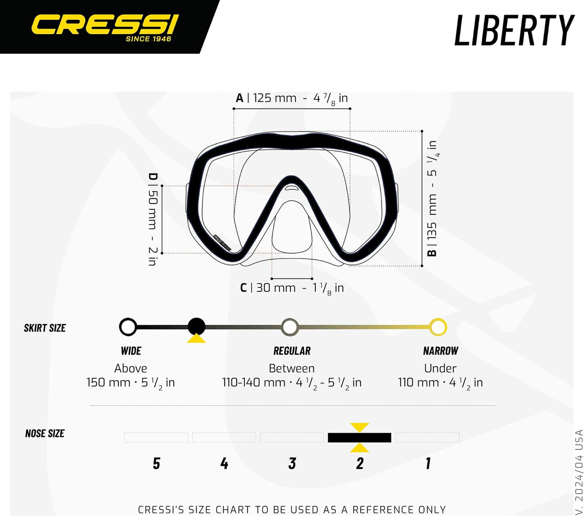 Cressi Máscara de Lente única para Adultos para una visión máxima Mientras conduces y esnórquel