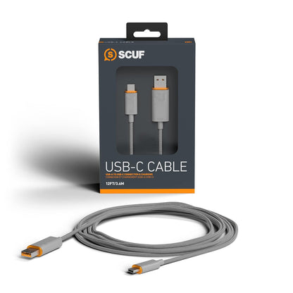 SCUF Cable USB-C Trenzado para Mandos y Smartphones - Gris Claro - 10ft