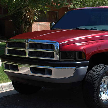 DNA Motoring HL-LB2-DR944-BK-SM-AM Faros Delanteros Ámbar Ahumado LED DRL Repuesto para Dodge Ram 1500 94-01
