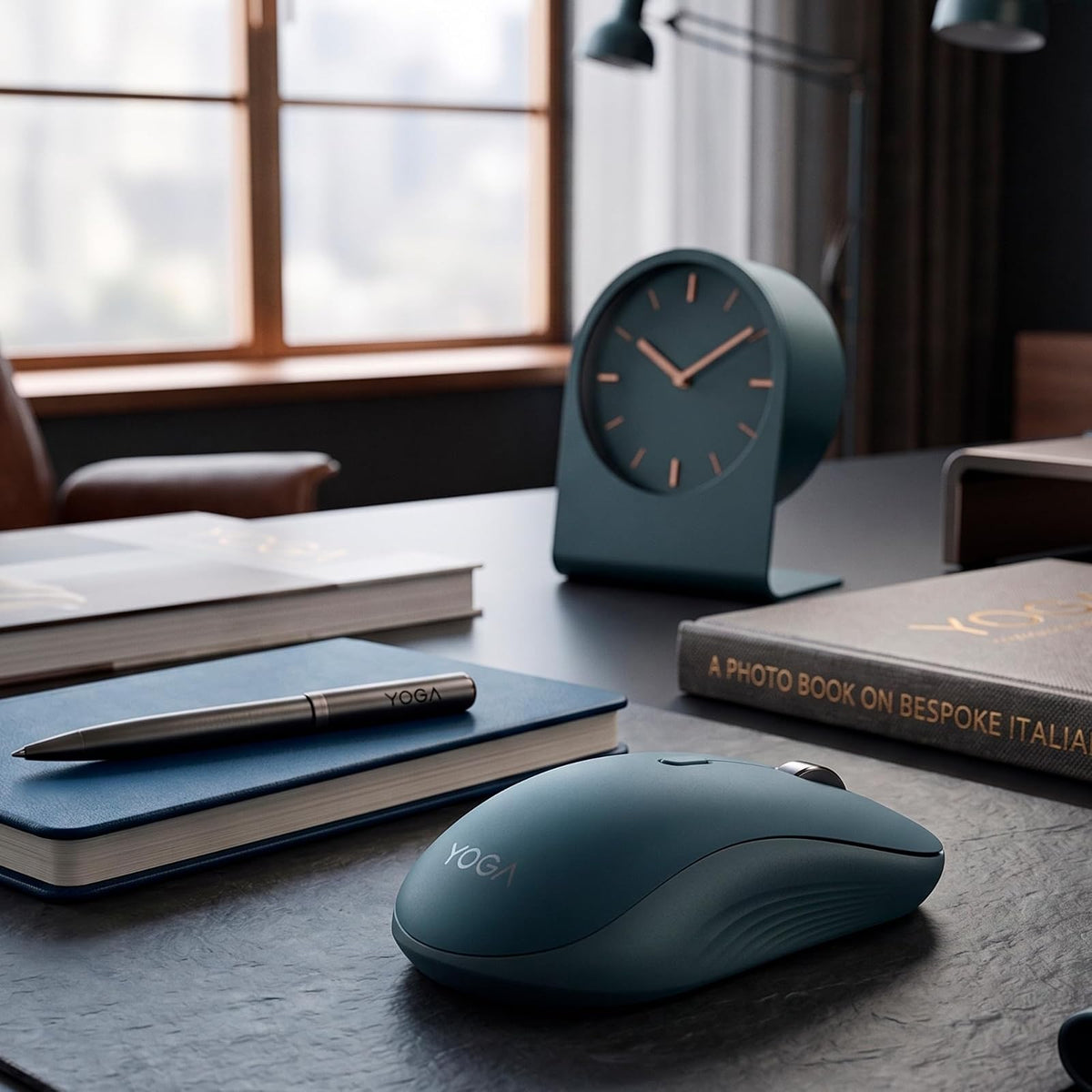 Lenovo Ratón silencioso Bluetooth Yoga (Color Verde Azulado, sin batería)