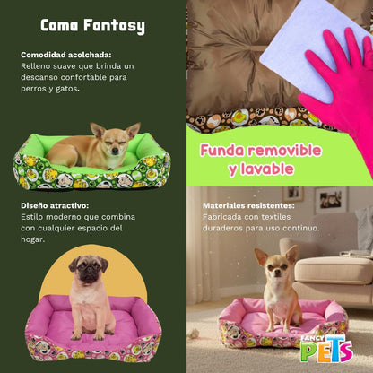 Fancy Pets Cama Fantasy Verde GDE – Cama para Perro y Gato