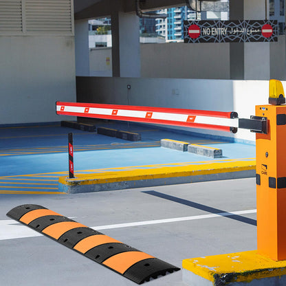 VEVOR Rampa de Protección de Cable 2 Canales Canaleta Pasacables de Suelo 3 x 4 cm Protector de Cables de Caucho y PVC Capacidad de Carga de 9980 kg Cubiertas de Suelo para Cables Negro y Amarillo