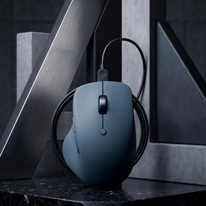 Lenovo Mouse Yoga Pro Azul | Ergonómico | Bluetooth 5.0 | DPI (tres niveles) y ajustable mediante software hasta 4000, Botones laterales y superiores programables para personalizar