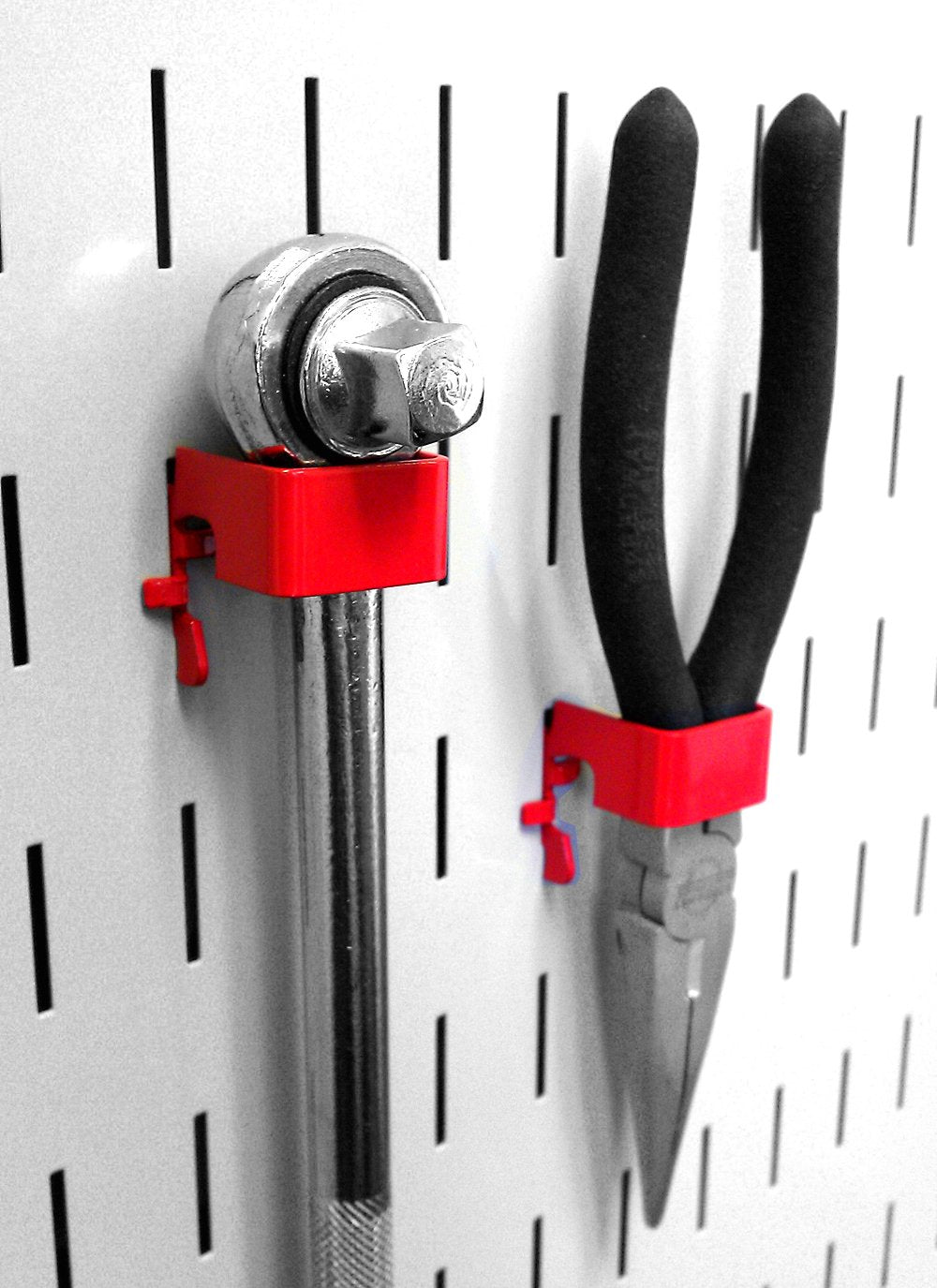 Wall Control KT-400-WRK R Slotted Tool Board Workstation Accessory Kit for Pegboard and Slotted Tool Board, Red