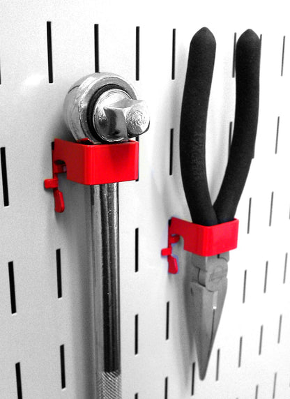 Wall Control KT-400-WRK R Slotted Tool Board Workstation Accessory Kit for Pegboard and Slotted Tool Board, Red