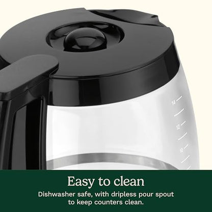 Cuisinart DCC-1200PRC Jarra de vidrio de repuesto, 12 tazas, color negro, Jarra de vidrio, Negro, 14 tazas, 1