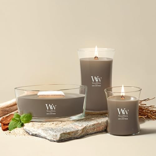 WoodWick 76378 Sand and Driftwood HearthWick Candle, Grey by Woodwick