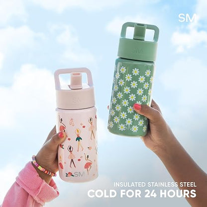 Simple Modern Botella de Agua para Niños con Popote | Vaso Térmico Acero Inoxidable Aislado Reutilizable para Niños y Niñas | Summit Colección | 530ml | Confetti