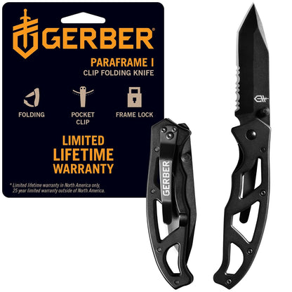 Gerber Paraframe I Knife, Tanto Point, Black [31-001731]