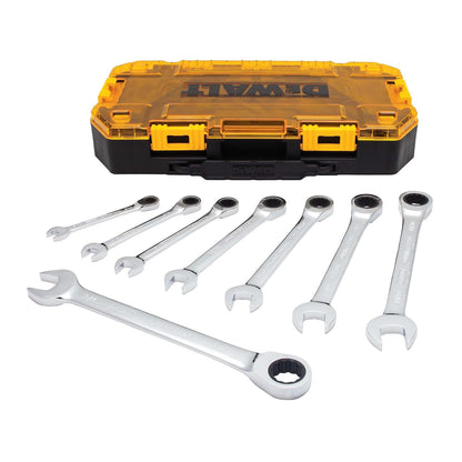 DeWalt - Juego de llaves combinadas de carraca, 8 piezas métricas