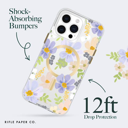 Rifle Paper Co. Funda para iPhone 15 Pro Max [compatible con MagSafe] [protección contra caídas de 12 pies] Bonita funda para iPhone de 6.7 pulgadas con patrón floral, tecnología antiarañazos,