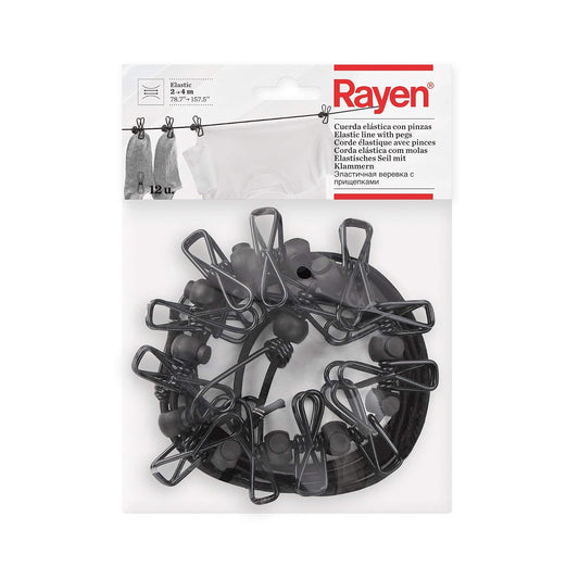 Rayen 340 Tendedero Cuerda/Elástica, 12 Ganchos