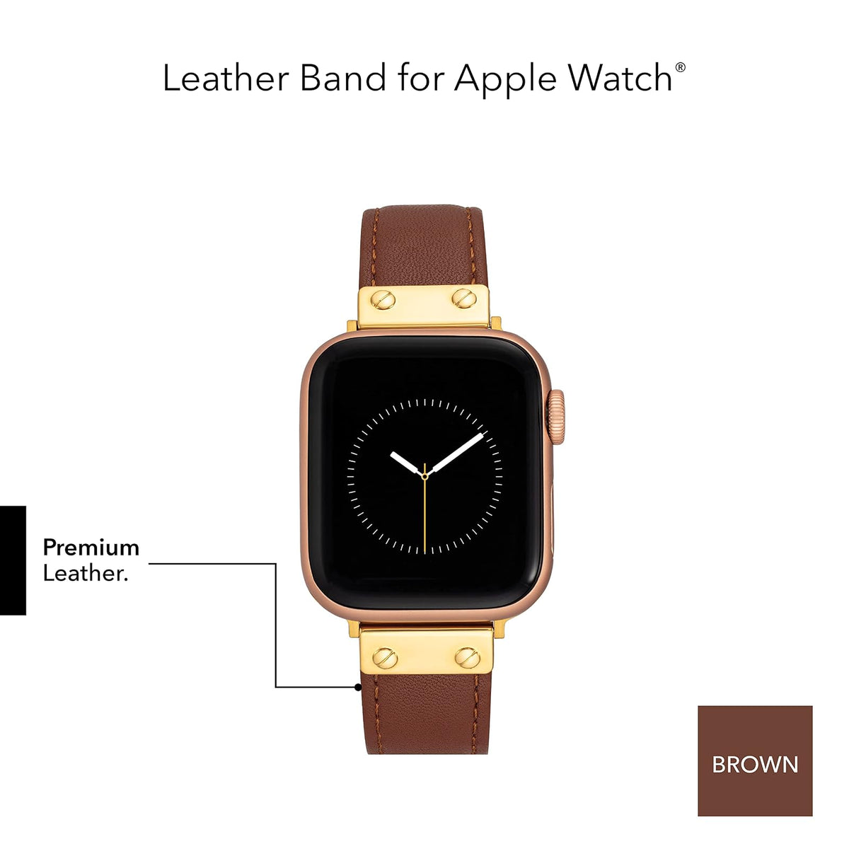 Anne Klein - Correa de piel para Apple Watch segura, ajustable, reemplazo de correa de Apple Watch, se adapta a la mayoría de muñecas