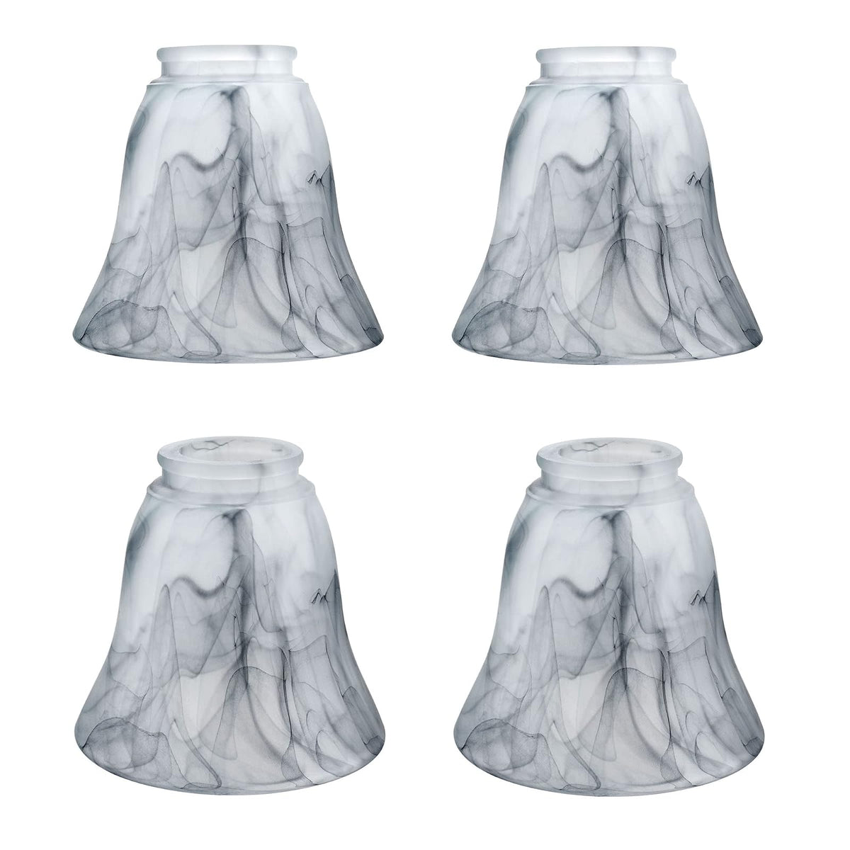 Aspen Creative 23166-4 - Pantalla de cristal de repuesto para ventilador de techo tradicional de alabastro ahumado, 2-1/8 pulgadas, 4-3/4 pulgadas de diámetro x 4-1/2 pulgadas de altura, paquete de 4