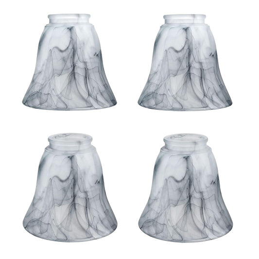 Aspen Creative 23166-4 - Pantalla de cristal de repuesto para ventilador de techo tradicional de alabastro ahumado, 2-1/8 pulgadas, 4-3/4 pulgadas de diámetro x 4-1/2 pulgadas de altura, paquete de 4