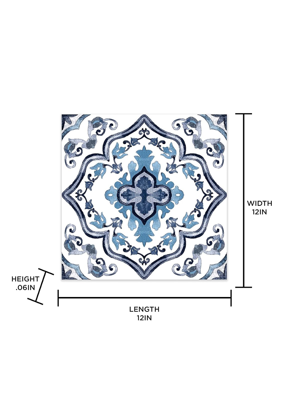 FloorPops FP3932 Marrakesh - Azulejos de piso para despegar y pegar, color azul