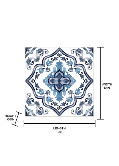 FloorPops FP3932 Marrakesh - Azulejos de piso para despegar y pegar, color azul