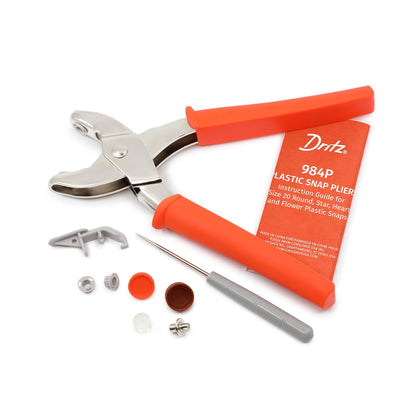 Dritz 984P Plastic Snap Pliers, Silver/Orange
