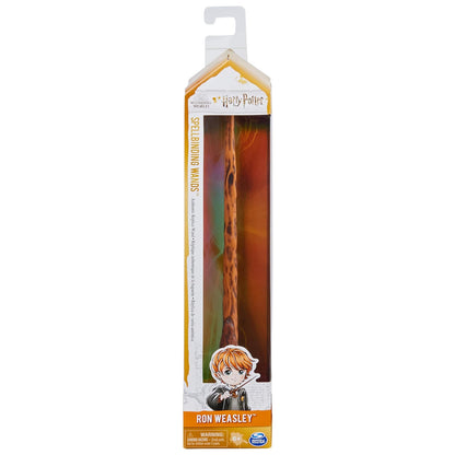Wizarding World, auténtica Varita de Ron Weasley de 30.5 cm con Tarjeta de hechizos Coleccionable, Juguetes para niños a Partir de 6 años