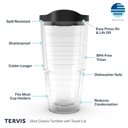 Tervis Back to the Future Vaso aislado, 24 onzas – Tritan, patrón