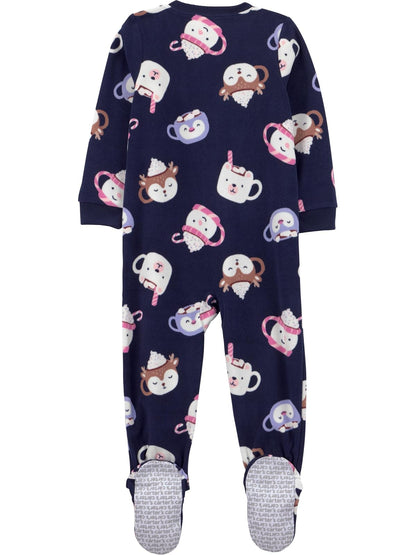 Simple Joys by Carter's 3-pack Loose Fit Flame Resistant Fleece Footed Pajamas Durmientes para bebés y niños pequeños Bebé-Niñas