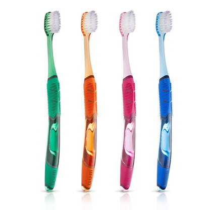 GUM Technique Deep Clean cepillo para polvo de dientes – Cabeza compacta, cepillos de dientes suaves para adultos con cerdas suaves sensibles, 1 unidad (paquete de 6)