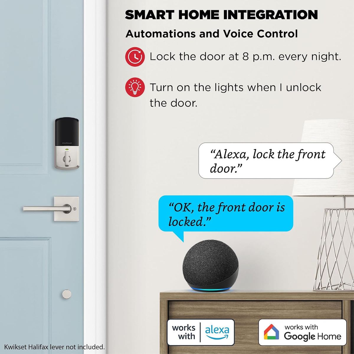 Kwikset Halo - Cerradura inteligente Wi-Fi, cerrojo de puerta de entrada sin llave, desbloqueo automático de Geofence, certificado AAA de grado sin concentrador, fácil instalación, acabado de por vida