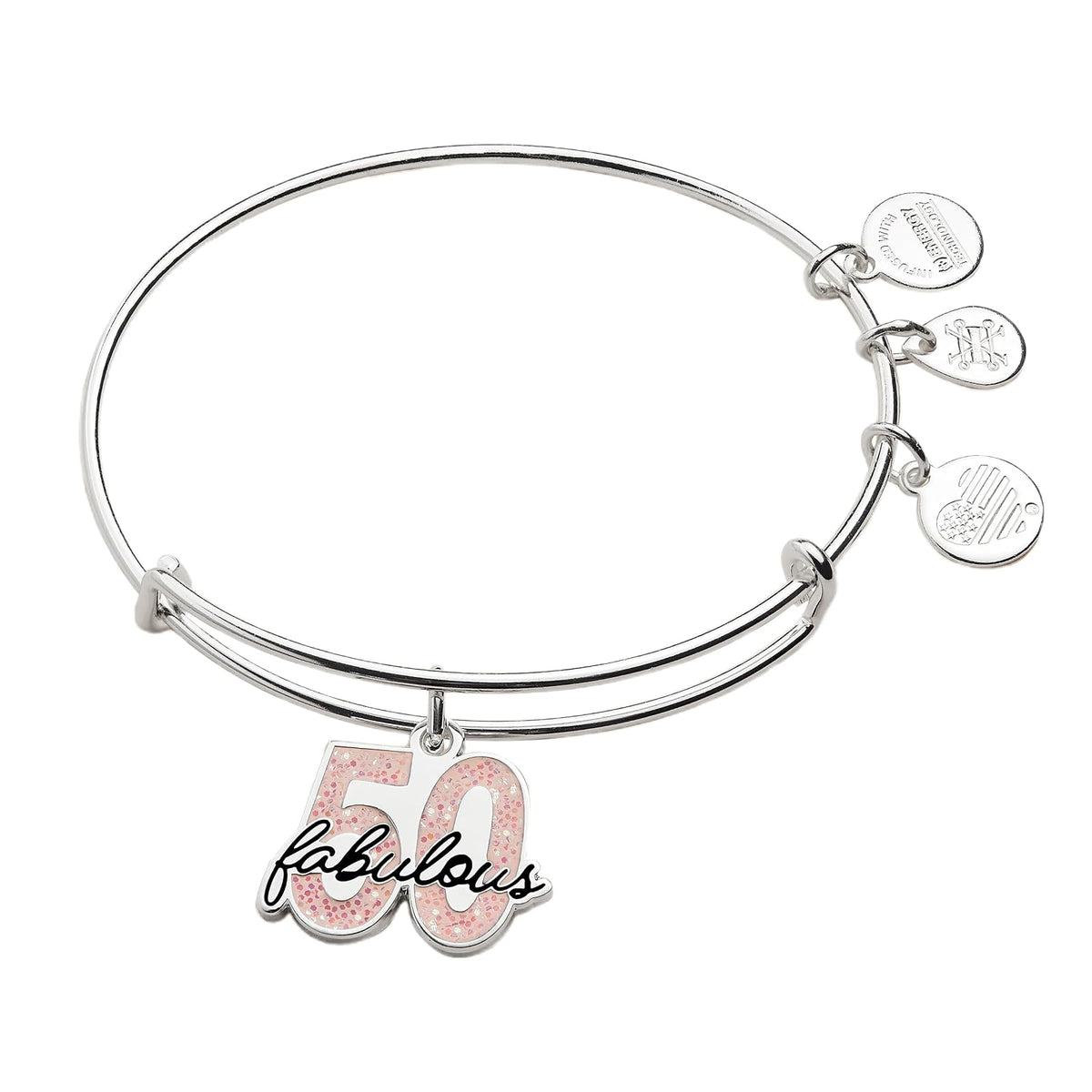 Alex and Ani Brazalete Rígido con Dije Fabulous 50 | Brazalete Rígido con Dije para Mujer | Esmalte | Brazalete Rígido de Alambre Expandible | Regalo de Joyería para Mujer