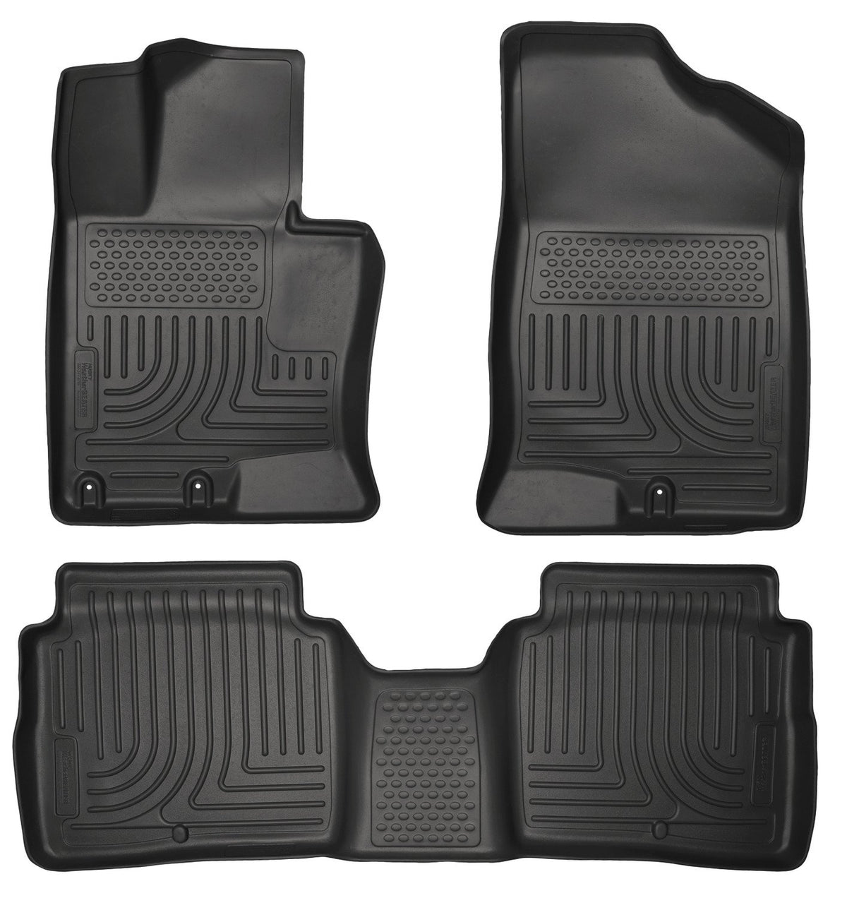 Husky Liners Weatherbeater - Alfombrillas para Piso | Se Adapta a Kia Optima 2011-2015 | Fila Delantera y 2da, 3 Piezas, Color Negro - 99691
