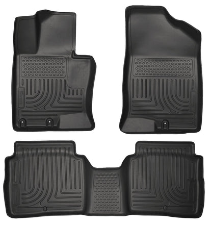 Husky Liners Weatherbeater - Alfombrillas para Piso | Se Adapta a Kia Optima 2011-2015 | Fila Delantera y 2da, 3 Piezas, Color Negro - 99691