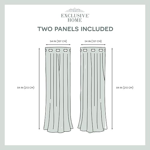 Exclusive Home Cortinas Chateau de Rayas Seda sintética Ojal en la Parte Superior Cortina de Ventana Panel par, Blush, 1.37 m x 2.13 m, 1, 2