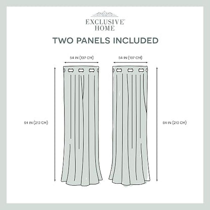 Exclusive Home Cortinas Chateau de Rayas Seda sintética Ojal en la Parte Superior Cortina de Ventana Panel par, Blush, 1.37 m x 2.13 m, 1, 2