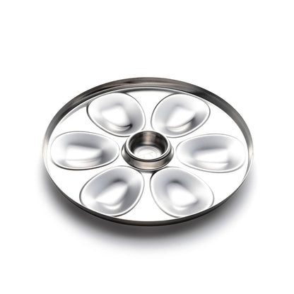 Outset Bandeja para ostras, 6 ranuras y taza para condimentos