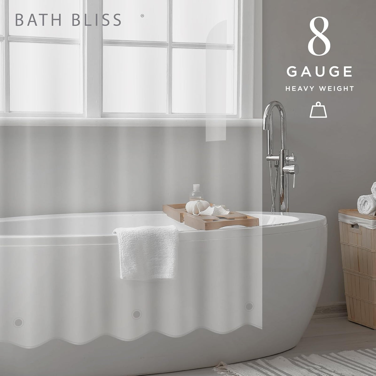 Bath Bliss Forro de Cortina de Ducha Transparente de Alta Calidad