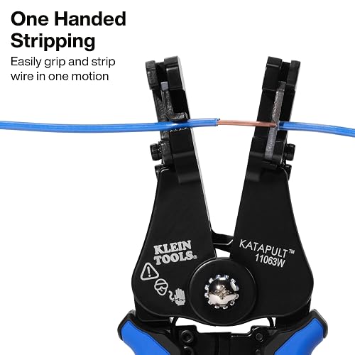 KLEIN TOOLS 11063W, Pinzas pelacables automáticas KATAPULT, Ergonómicas y prácticas, Para cables de 8-22 AWG, Cortes limpios y precisos, Ideal para electricistas y uso profesional