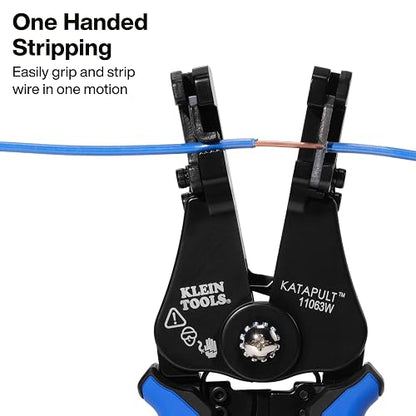 KLEIN TOOLS 11063W, Pinzas pelacables automáticas KATAPULT, Ergonómicas y prácticas, Para cables de 8-22 AWG, Cortes limpios y precisos, Ideal para electricistas y uso profesional