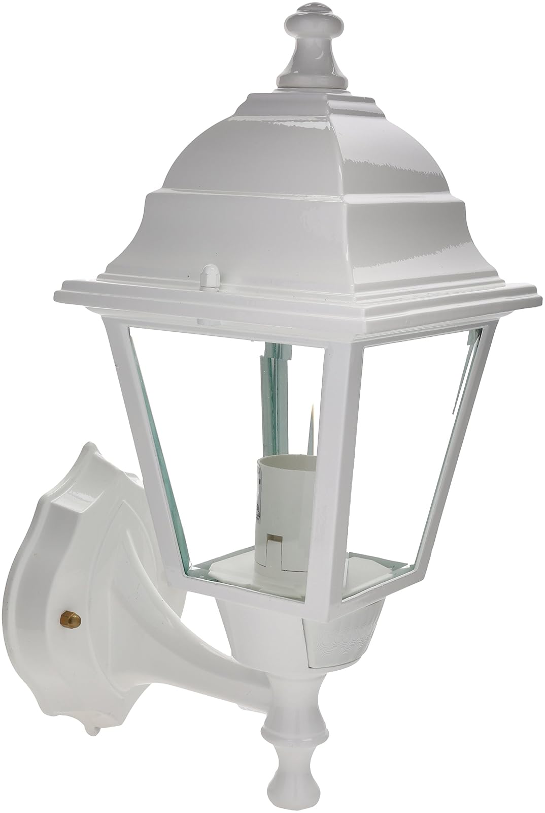 Estevez A-425 Iluminación de Seguridad Decorativa. Farol Pir 4 Caras 1X60W, E26, Blanco