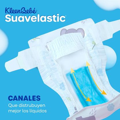 KleenBebé Suavelastic Pañal Desechable para Bebé, Talla Jumbo Unisex, Paquete con 40 Piezas, Ideal para Bebés de 11 a 14.5 kg