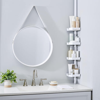 Bath Bliss, Good 4 Niveles de tensiones en Las Esquinas, estantes Ajustables de 48 a 101 Pulgadas, Organizador de baño para Tina y Ducha, Capacidad para Botellas Grandes, jabón, champú, paños Mate,