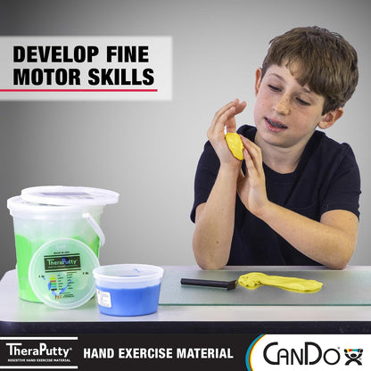 CanDo 10-2601 Antimicrobial Theraputty Exercise Material, 2 oz, Yellow-X-Soft