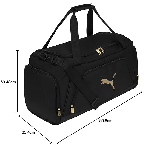Puma Evercat Accelerator Bolsa de Lona | Negro/Oro, uno-talla, correa ajustable extraíble, bolsillo para zapatos